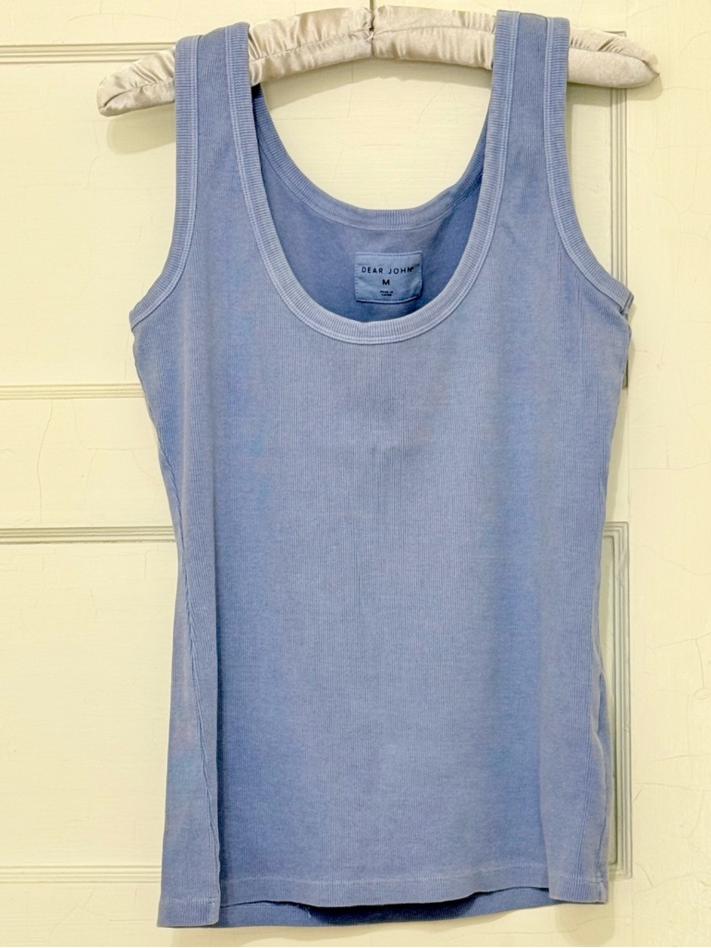 NEW DEAR JOHN DENIM paula scoop neck tank top in blue star Medium